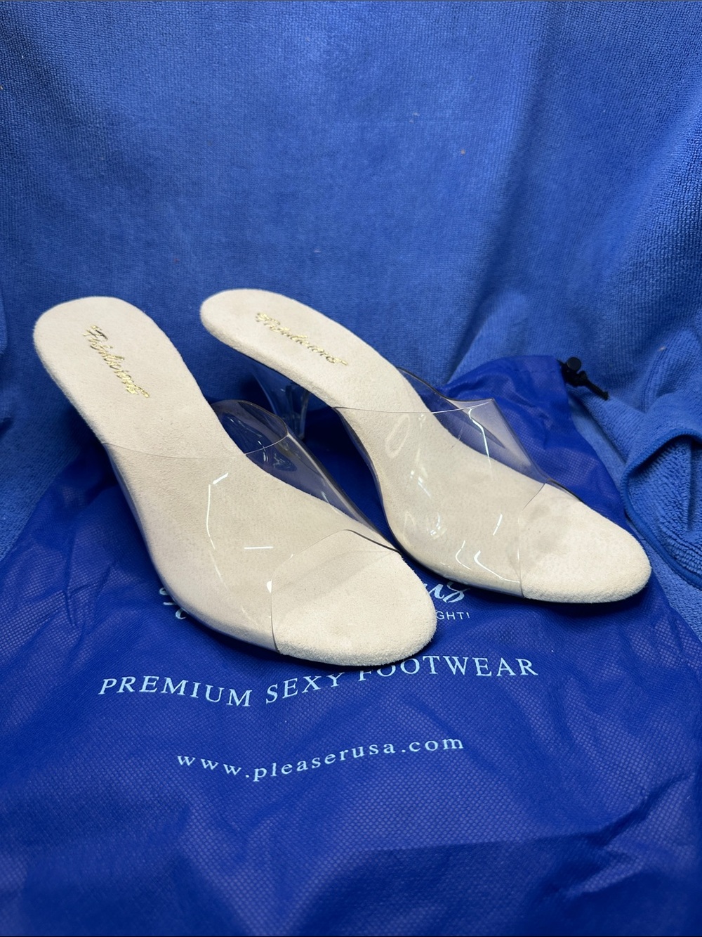 Fabulicious Belle 301  Clear Strap Slide Mules